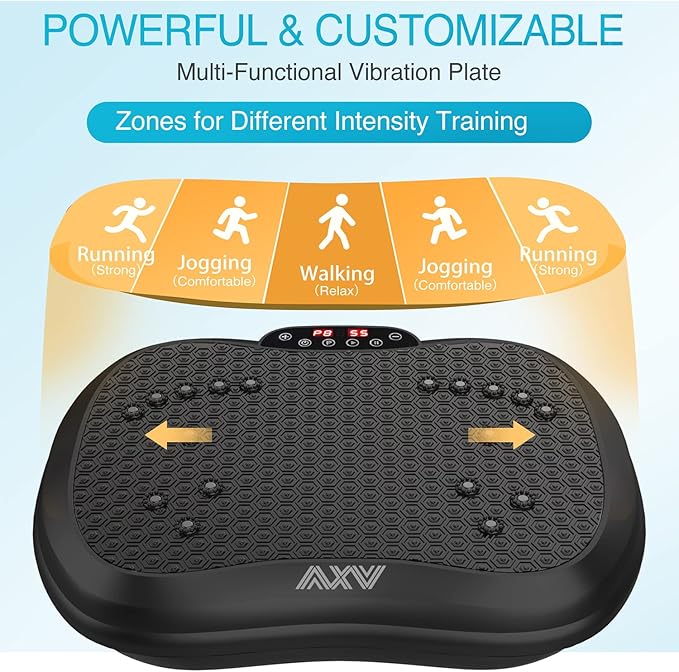 AXV Vibration Plate Exercise Machine Whole Body Workout Portable Mini Vibrate Fitness Platform Lymphatic Drainage Machine for Weight Loss Shaping Toning Wellness Home Gyms Workout (Mini)