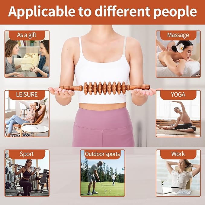 3-in-1 Wood Therapy Massage Tools Wooden Lymphatic Drainage Massager Maderoterapia Kit, Anti Cellulite Complete Body Sculpting Tools for Muscle Pain Relief, Body Contouring and Shaping