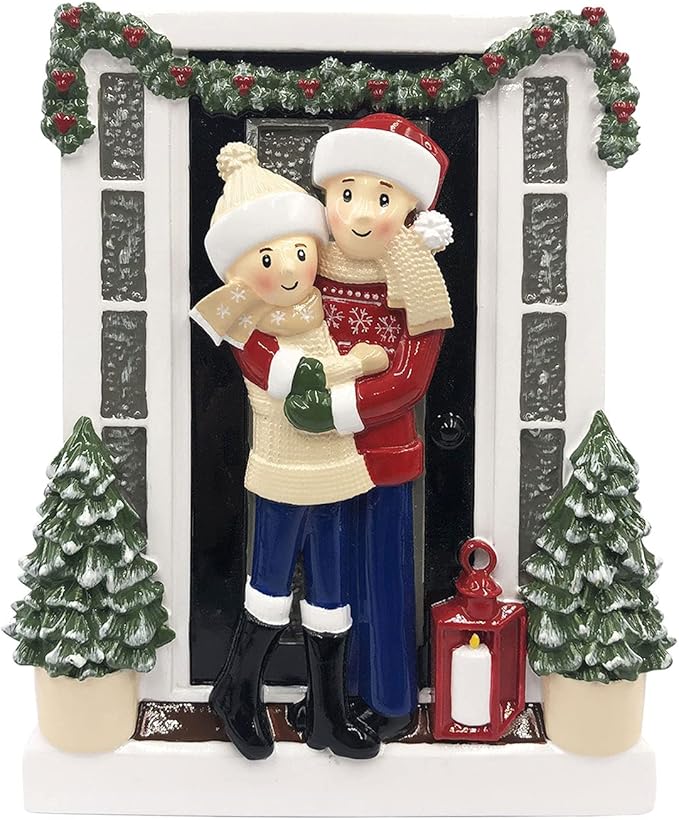 3D Personalized Our First Christmas Ornament 2025 Winter Sweater Couple Ornaments Front Door Couples Ornament 2025 Family of 2 Xmas Tree for a Couple Ornaments Couples Unique Gifts