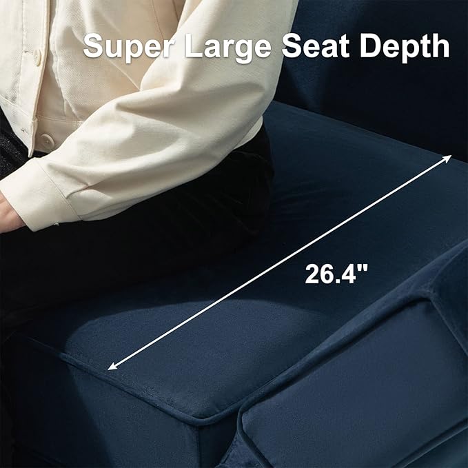 Belffin Modular Sectional Sofa with Storage Chaises Sectional Sleeper Sofa Couch 8 Seat Sectional Bed Blue