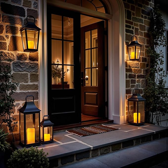Amagic Waterproof Outdoor Flameless Candles with Timer, Battery Operated Candles with Remote Control, Electric LED Pillar Candle for Outside Patio, Garden, Wedding Decor, D3 x H4 5" 6", Set of 9