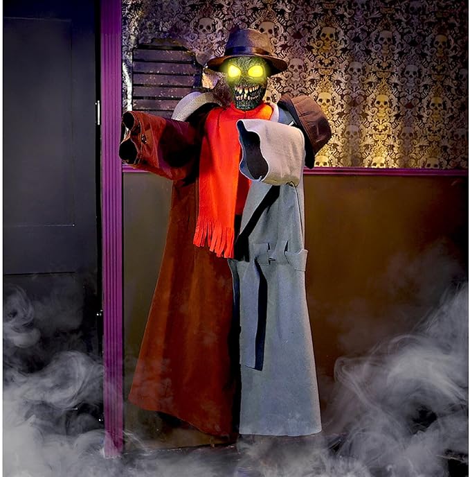Haunted Hill Farm Life-Size Animatronic Coatrack Monster by Tekky Halloween Decoration with Motion-Activated Sounds