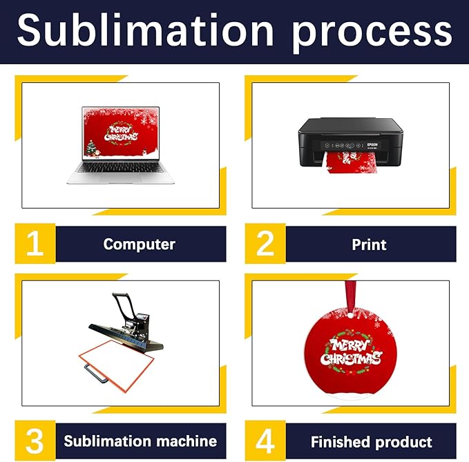 54 pcs Metal Sublimation Ornament Blanks,Sublimation Christmas Ornament Blanks for Christmas Tree Decor Ornaments,Double Sided Sublimation Ornaments Round Sublimation Blanks