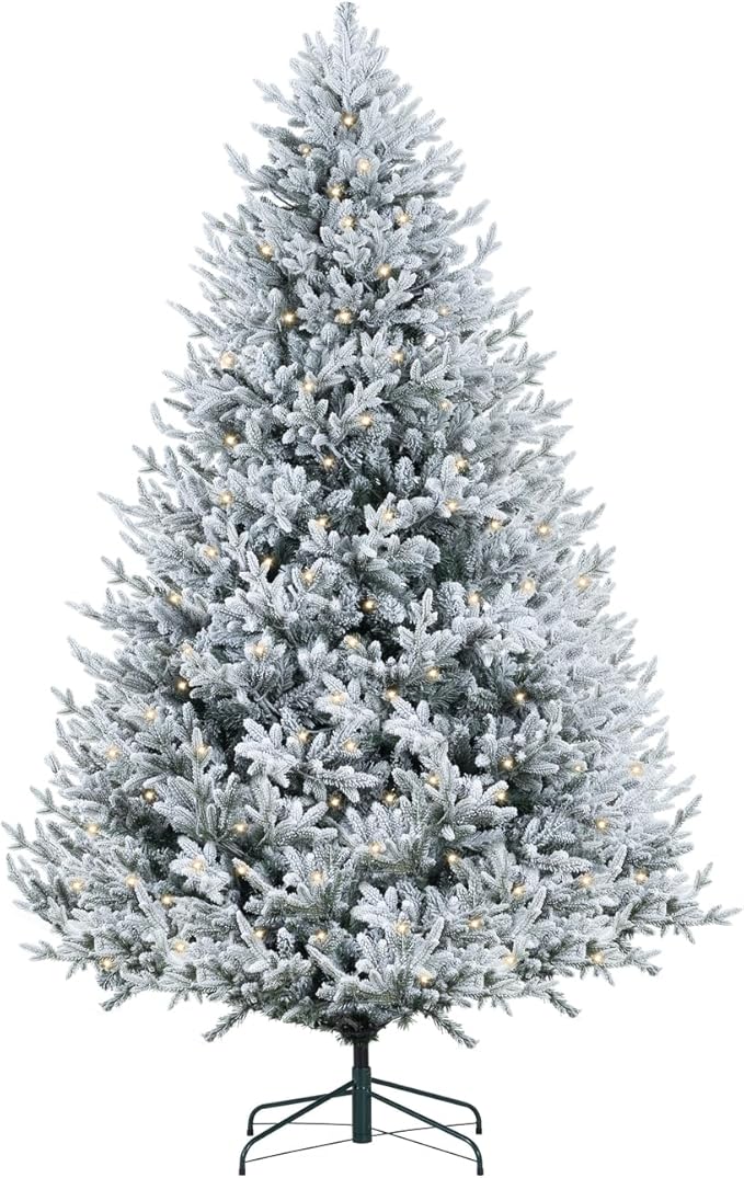 Ginebra Snow Flocked Prelit Christmas Tree 7.5ft/Snow Flocked