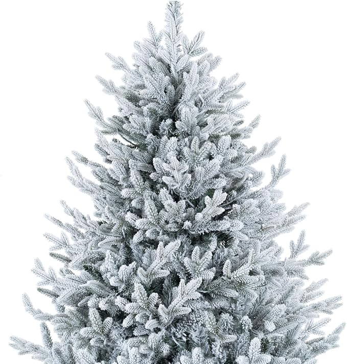 Ginebra Snow Flocked Prelit Christmas Tree 7.5ft/Snow Flocked