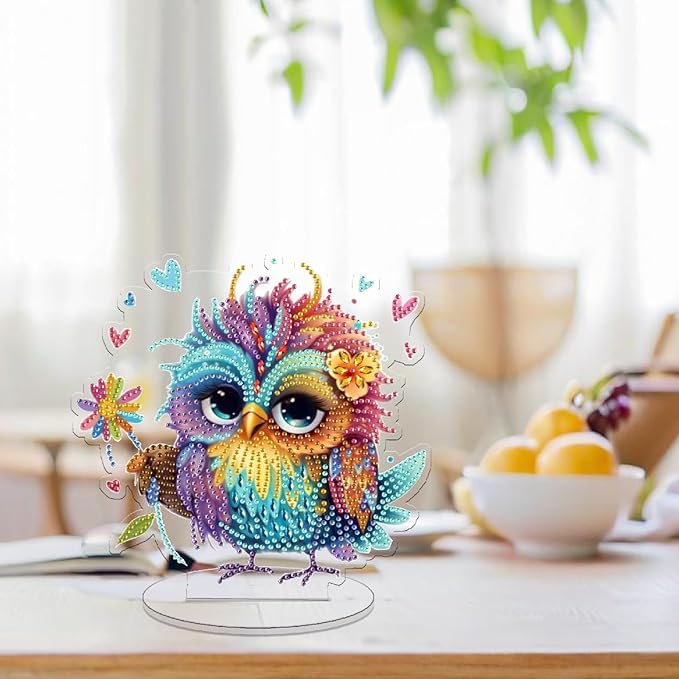 Diamond Art Kit for Adult, 5D Diamond Art Painting, Double Sided Decorative Special-Shaped Rhinestone Desktop Ornaments, DIY Acrylic Ornaments (Parrot)