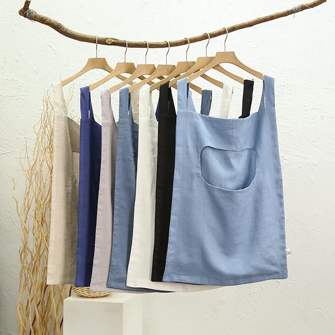 Amazhiyu 100% Linen Door Hanging Laundry Hamper Bag, 19x27 Inches Yellow