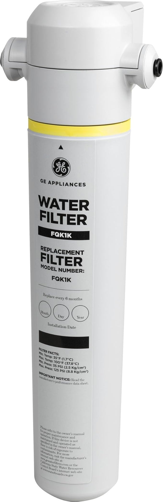 GE Icemaker & Refrigerator System, Exterior Connection, Ice for Beverages, Reduce Chlorine Taste & Odor for Better Water, Replace Filter (FQK1K) Every 6 Months, GXRLQK
