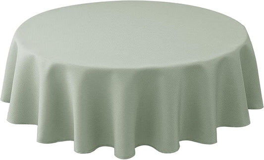 Biscaynebay Round Tablecloth 70 Inch-Sage Outdoor Fabric Table Cover-Small Circle Folding Table Cloths Linen Water Resistant Washable for Kitchen Dining Picnic Patio Outdoor Party Restaurant Tables