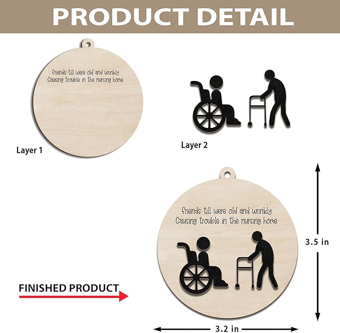 Funny Christmas Ornaments 2024, Unique Christmas Ornaments, Funny Christmas Gag Gifts for Men Women, Friends, Wooden Ornaments for Christmas Tree, Funny Ornaments for Adults