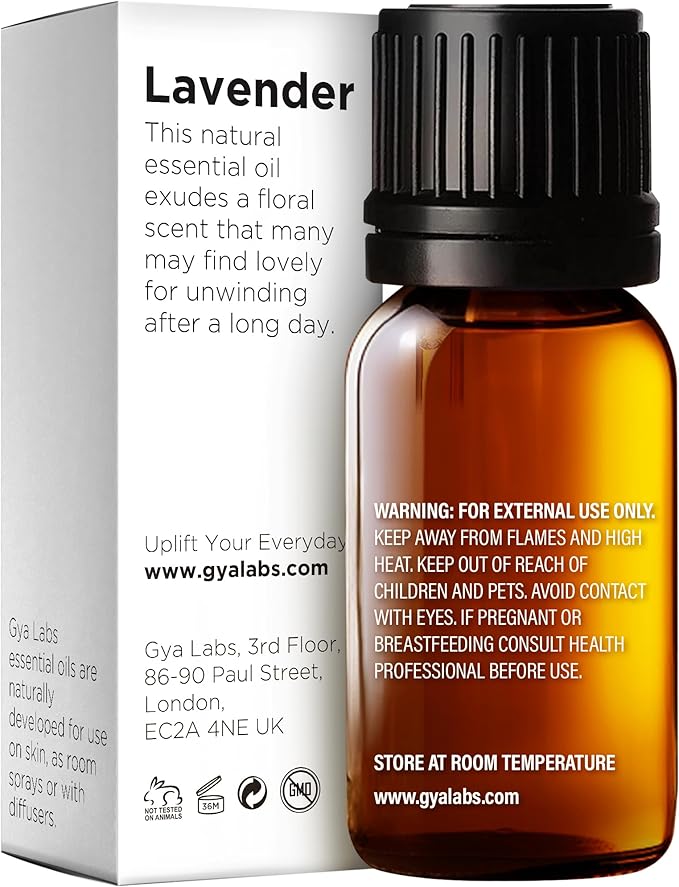 Gya Labs Lavender Essential Oil for Diffuser - 0.34 Fl Oz - 100% Pure Natural Lavender Oil for Skin, Hair, Massage, Aromatherapy & Candle Making Scent