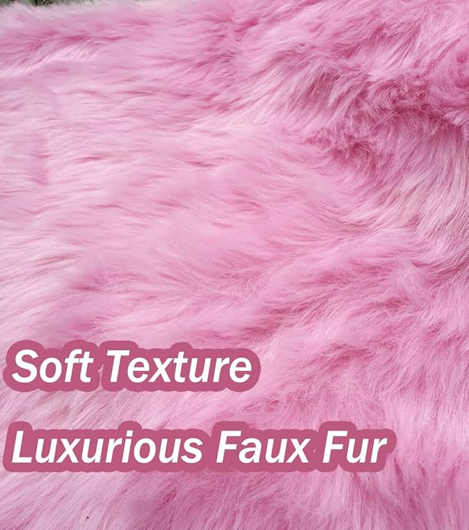 AOGU 60 Inch Faux Fur Christmas Tree Skirt Pink Plush Skirt for Merry Christmas Party Christmas Tree Decoration