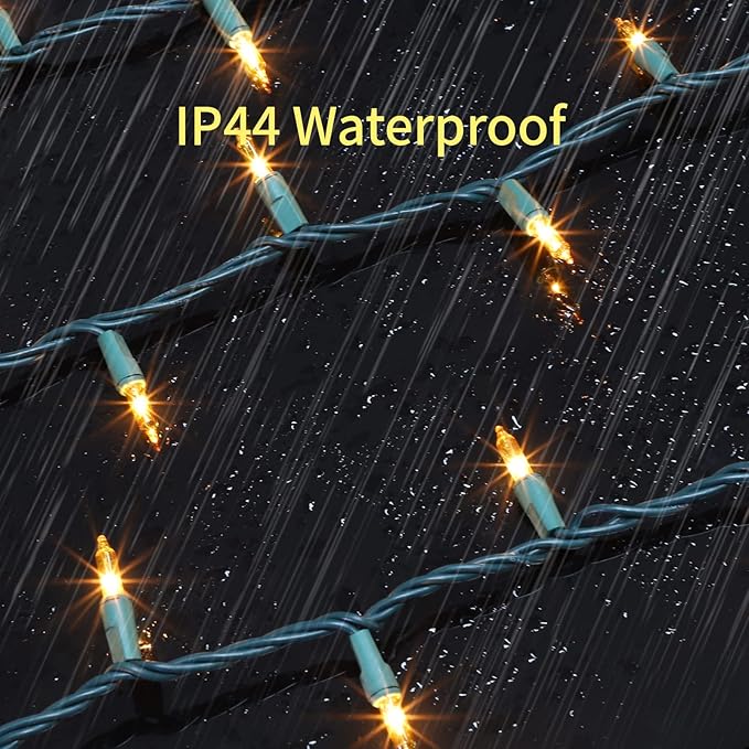 Green Wire,Yellow Incandescent Bulb 300 Mini String Lights for Indoor Christmas Tree Garland Birthday Wedding Party Festival Decoration