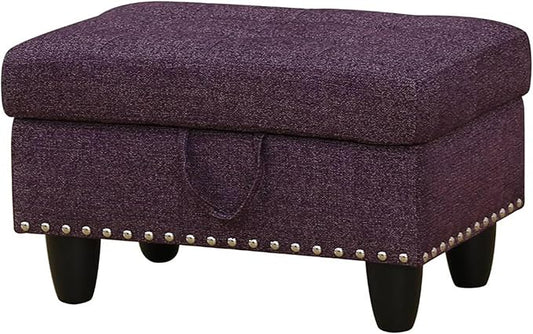 Ottoman Rectangular Storage Ottoman Bench, Footrest Stool Footstool with Lid for Living Room, Bedroom, Entryway, Brown, 28.5"x19.5"x17.5"