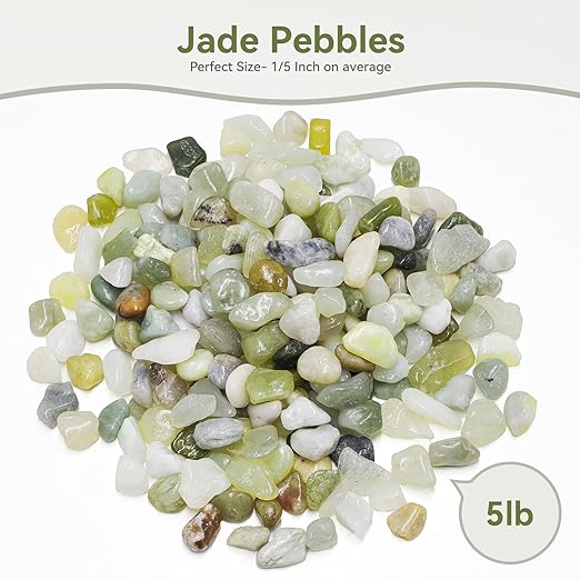 5LB Succulent and Cactus Pebbles, 1/5 Inch Jade Pebbles for Indoor Plants, Decorative Gravel for Vases, Bamboo, Succulent, Terrarium, Crafts, Cactus