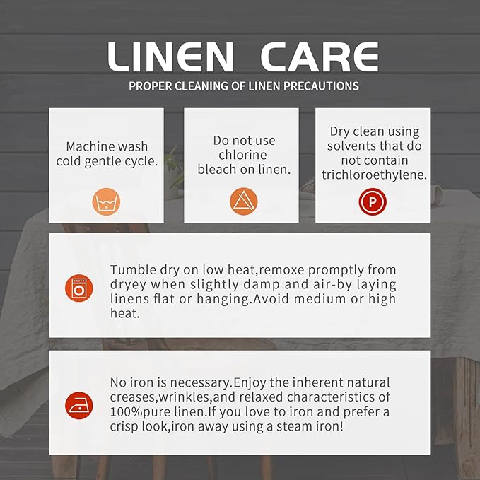 EVERLY 100% Pure Linen Rectangle Tablecloths 60x84Inches for Dining,Buffet Parties,Picnic,Events,Weddings and Restaurants,Decorative Halloween,Thanksgiving Machine Washable Tablecloths-Light Grey