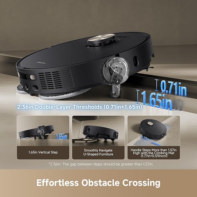DREAME L50 Ultra Robot Vacuum and Mop Black with Auto-Empty and Mop Self-Cleaning, Precise Obstacle Avoidance, 19,500Pa Suction, HyperStream Detangling DuoBrush