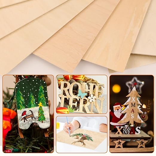 42 Pack Basswood Sheets 12"x12"x1/8" for Crafts,Unfinished Wood,3mm Basswood Craft Wood Board Perfect for DIY Ornaments and Models Drawing Painting Engraving Burning and Laser Scroll Sawing.