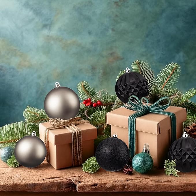 Every Day is Christmas 20ct Shatterproof Plastic Christmas Ornaments, 3.6" Round Balls, Multicolored, Christmas