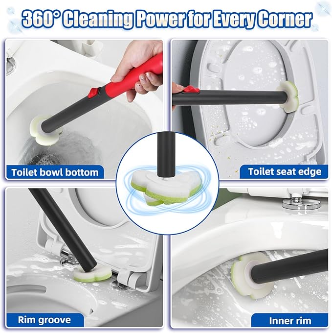 Disposable Toilet Brush - 30 Toilet Wand Refills,Toilet Brush with Holder,Disposable Toilet Bowl Cleaner Wand for Deep Cleaning and Hygienic Bathroom Maintenance.