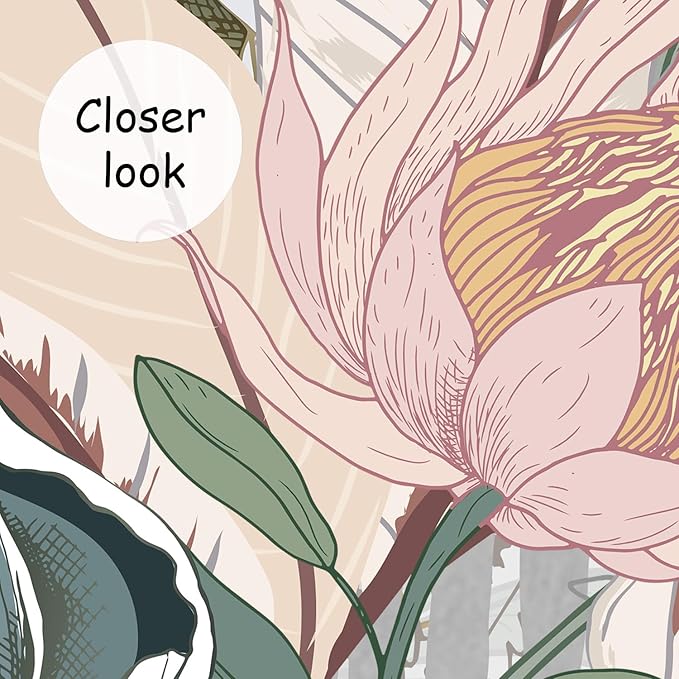 AFZEVEB-Tropical Jungle Wallpaper Botanical Large Floral Wall murals for Bedroom 136"x96" (Not Peel and Stick)