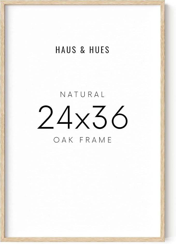 HAUS AND HUES 24''x36'' Beige Oak Wood Frames Set of 1 - 24x36 Natural for Posters, Frame Wood, Poster Wall, Light Picture (Beige Oak)