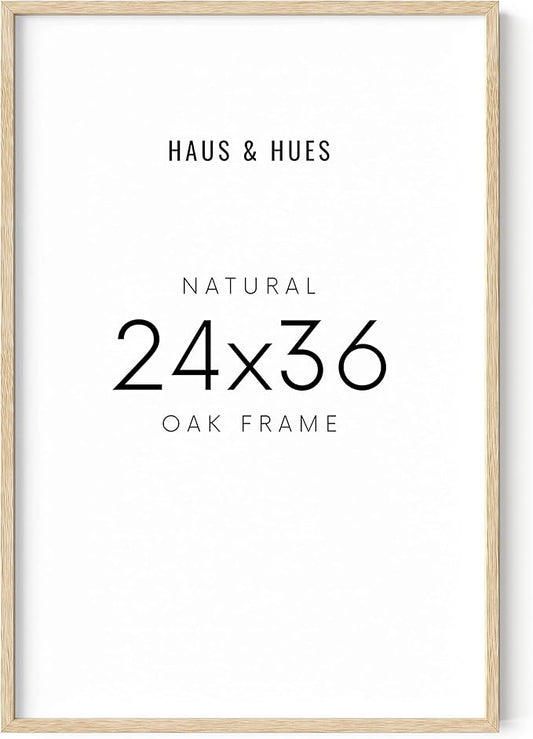 HAUS AND HUES 24''x36'' Beige Oak Wood Frames Set of 1 - 24x36 Natural for Posters, Frame Wood, Poster Wall, Light Picture (Beige Oak)