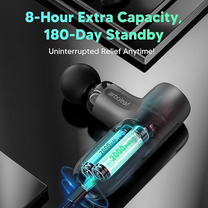 arboleaf Mini Massage Gun Deep Tissue, Percussion Muscle Massager for Back Pain Relief, Small Massage Gun with Case Travel Size, Handheld Quiet, Portable