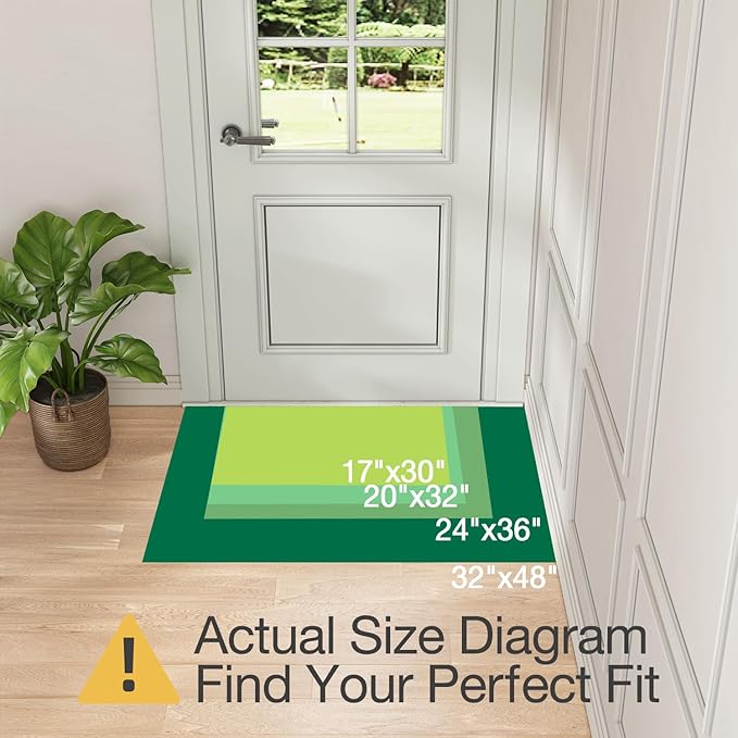 LUMI Ultra Thin Door Mat for Entryway,32"x48" Low Profile Non Slip Rubber Backing Indoor Doormat, Easy Clean Welcome Entrance Mat for Inside House, Patio,Dark Grey