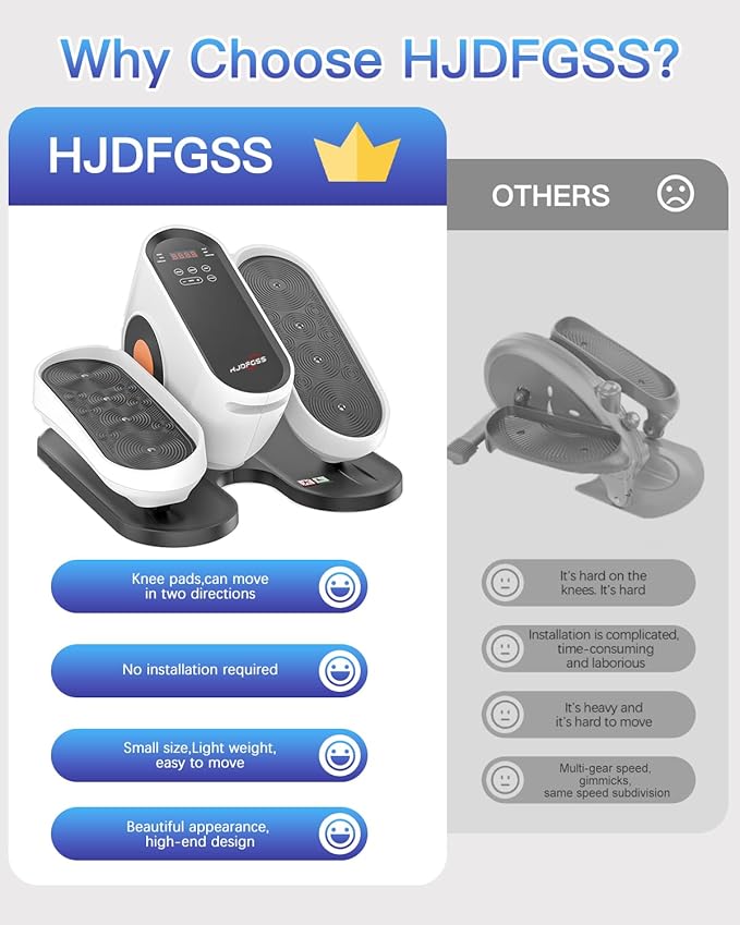 Under Desk Elliptical Machine, Electric Ellipse Leg Exerciser as Seen on Tv for Seniors with 10 Adjustable,Pedal Exerciser,Exercise Equipment for Home