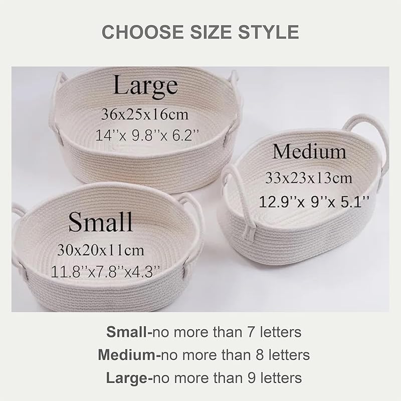 Personalized Baby Name Basket, Custom Woven Baby Shower Gift Basket with Cotton Rope Handle Baby Diaper Nursery Shelf Storage Basket Bin for Kids' Bedroom (Style 4)