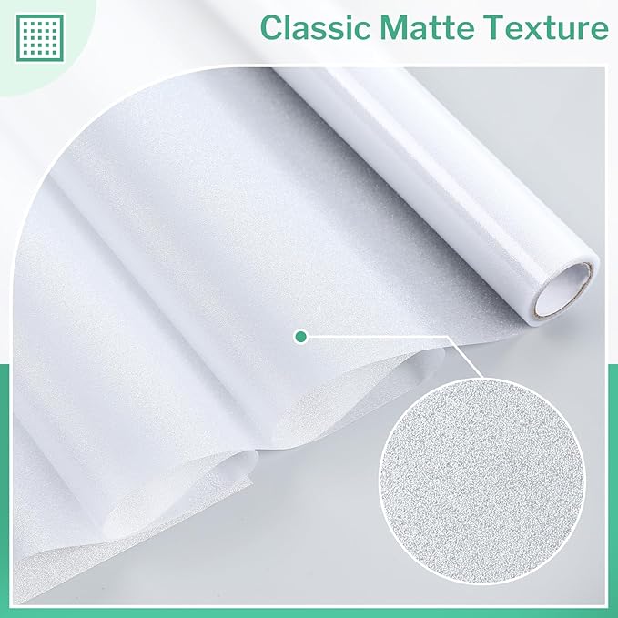 DOWELL Window Privacy Film, Frosted Glass Window Film, Static Cling Non-Adhesive Glass Clings, Sun Blocking Opaque Coverings, Reusable Door Stickers for Bathroom Home Office, Pure, 35.4" x 157.5"