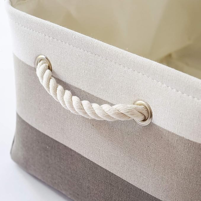 Storage Basket Fabric Sturdy Canvas Storage Bins Organizer with Handles for Clothes and Toy Storage Foldable Storage Boxes Cubes