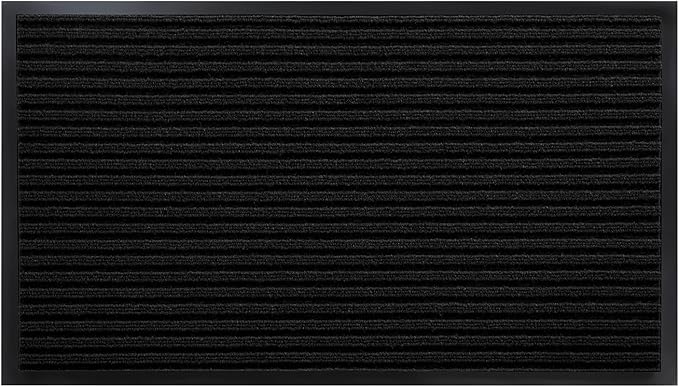 Yimobra Front Door Mat Outdoor Indoor Entrance, 100% Waterproof All-Season All Weather Doormat, Welcome Matt Outside Entry, Non Slip, Low Profile, Heavy Duty Patio Porch Floor Mats,47 x 24,Black