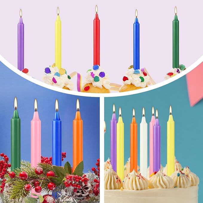 40 Pack Assorted Color Spell Chime Candles, 4 Inch Mini Taper Candles for for Home Decor Kitchen Decor Wedding Decoration-10 Colours