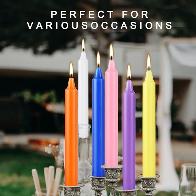 40 Pack Assorted Color Spell Chime Candles, 4 Inch Mini Taper Candles for for Home Decor Kitchen Decor Wedding Decoration-10 Colours