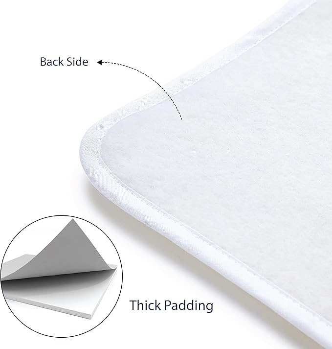 Encasa Homes Ironing Mat/Pad (Small 28"x20") with 3mm Padding & Silicone Iron Rest for Steam Pressing on Tabletop or Bed - Heat Resistant, Portable, Quilting & Travel Blanket - Daisy Beige