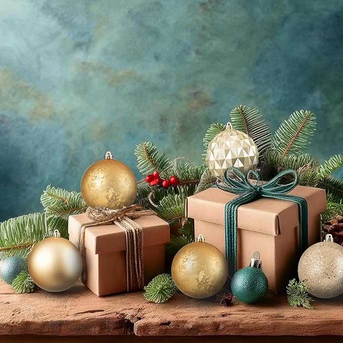 Every Day is Christmas 20ct Christmas Ornaments, Shatterproof Christmas Tree Ornaments Set, 92cm/3.6" Christmas Balls Decoration