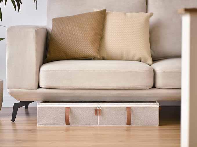 StorageWorks Under Bed Shoe Storage Organizer, Underbed Shoes Container with Adjustable Dividers, Shoe Storage Basket with Cover, Brown, 2-Pack, Space-Saving Shoe Box Fits up to 24 Pairs