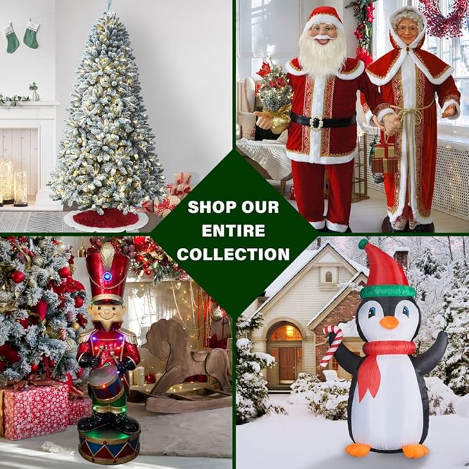 Fraser Hill Farm 6.5-Ft. Foxtail Pine Artificial Christmas Tree with Stand and No Lights, Unlit Foldable Fake Tree with Realistic Foliage for Home Decoration