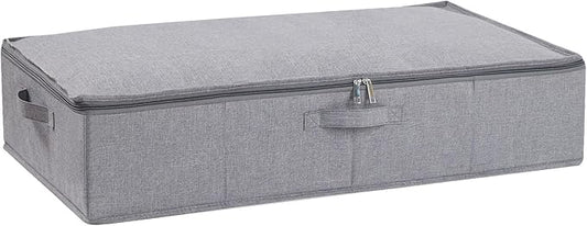 Underbed Storage Box, 23.6 x 11.8 x 5.9 Inch Clothes Organizer With Sturdy Structure and Reinforced Handles for Blanket, Sheets, Pillows, Towels, Shoes, Grey, 1 Pack