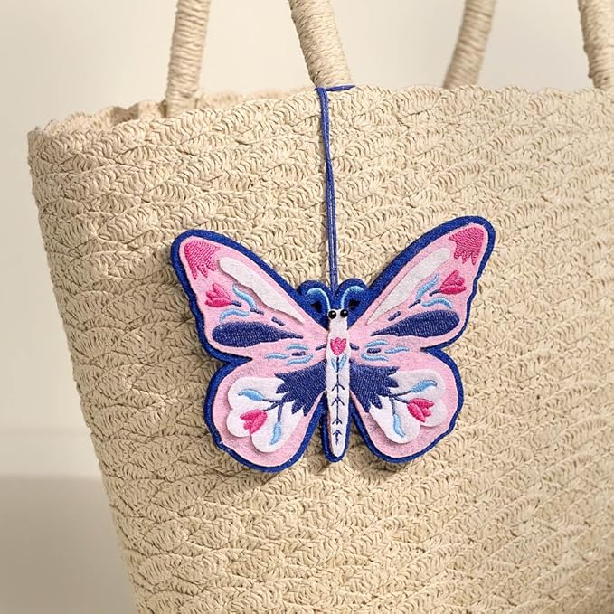 Lovepop Handmade Dazzling Butterfly HeartFelt Charm Card | Soft Felt Keychain for Wallet, Handbag, Car Key, Home Decor | Ornaments, Bag Charms, Key Ring, Purse Accessories, Gift Toppers