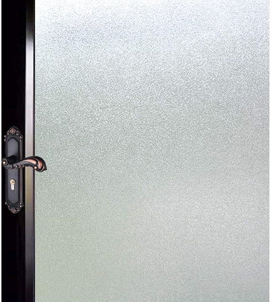 DUOFIRE Privacy Window Film Natural Frosted Glass Film Static Cling Glass Film No Glue Anti-UV Window Sticker Non Adhesive for Privacy Office Meeting Room Bathroom Living Room 17.4in. x 157.4in. S001