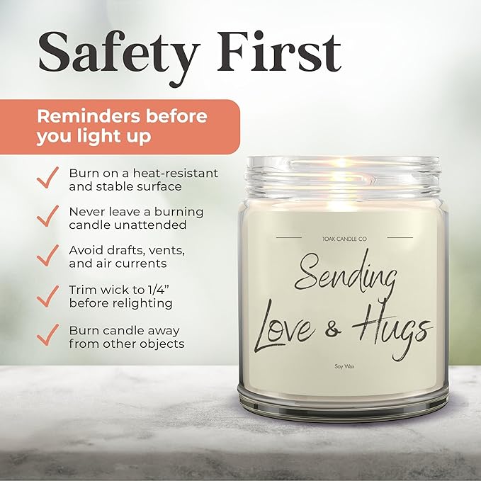1OAK Vanilla Soy Candles - Big Hug Candle - Grief Gifts - Thinking of You Gifts for Women - Sympathy Gift - Condolence Gift - Sympathy Candle - Cheer Up