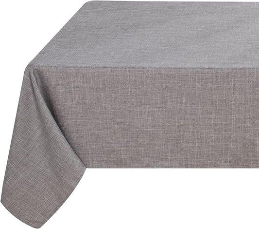 Fitable Faux Linen Tablecloth Rectangle 60 x 84 Inch - Fabric Neutral Table Cloth for 6 Foot Tables, Stone Flax Look Kitchen Table Cover for Farmhouse, Dining, Party, Outdoor Picnic, Camping
