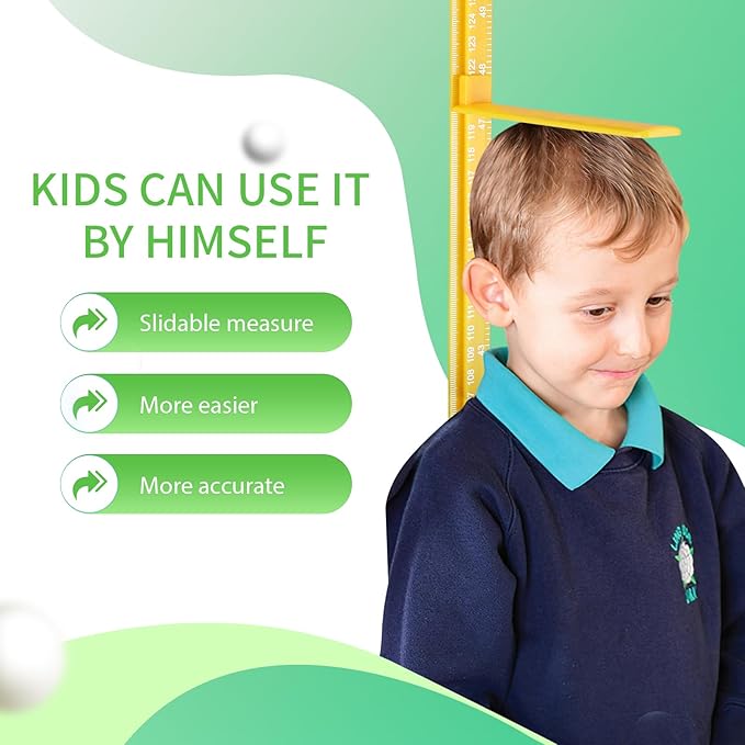 Growth Chart for Wall, Children Height Measurement,3D Removable Growth Height Chart,Splicing Height Ruler for Kids Baby Nursery 79 inch (Yellow)