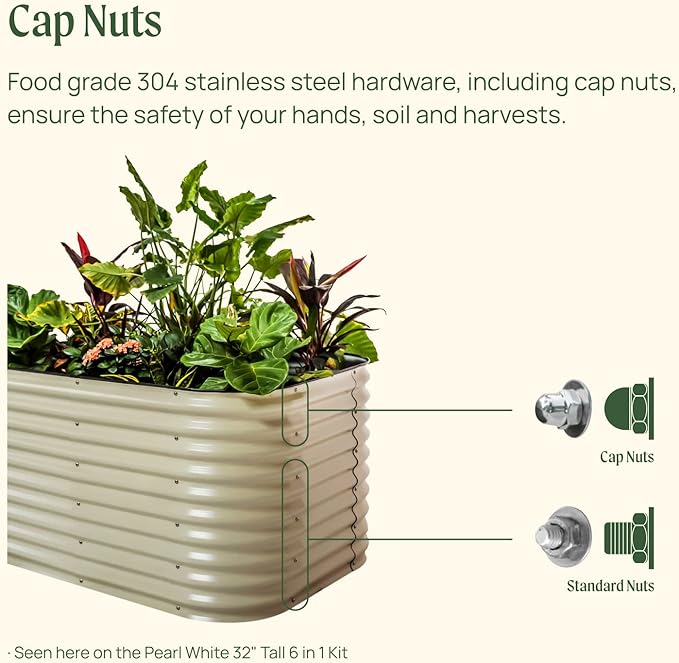 Vego garden 32" Tall 42" Round Raised Garden Bed Raised Bed Planter Box for Vegetables Flowers Patio-Modern Gray