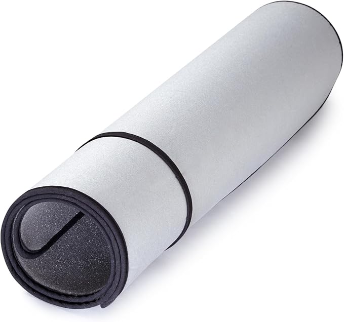 Encasa XO Ironing Mat/Pad - Metallic Silver (Large 48"x28") with 5mm Foam Padding & Silicone Iron Rest for Steam Pressing on Tabletop or Bed - Heat Reflective, Portable, Quilting