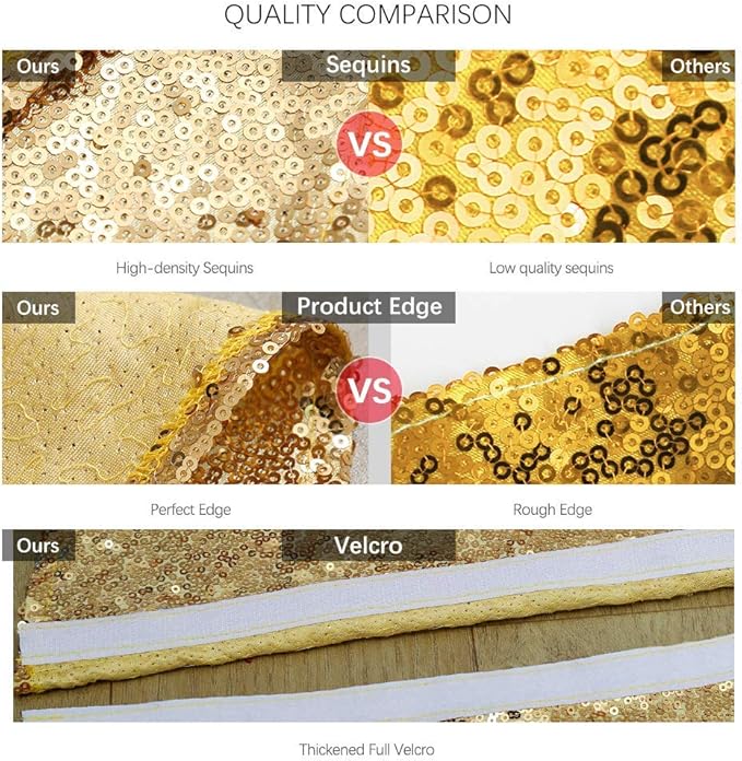 Gold Christmas Tree Skirt 36 inch Small Tree Skirt 4ft Sequin Tree Skirt for Gold Christmas Decorations