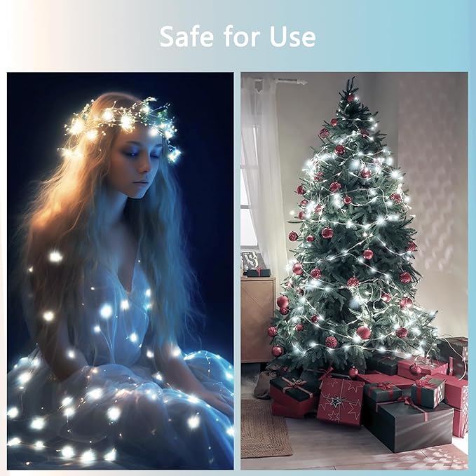 3 Pack Fairy Lights Battery Operated with Remote Control Timer, 26 FT 80 LED String Lights Outdoor Indoor, 8 Mode Twinkle Lights for Christmas Party Wedding Birthday Bedroom Décor (Cool White)